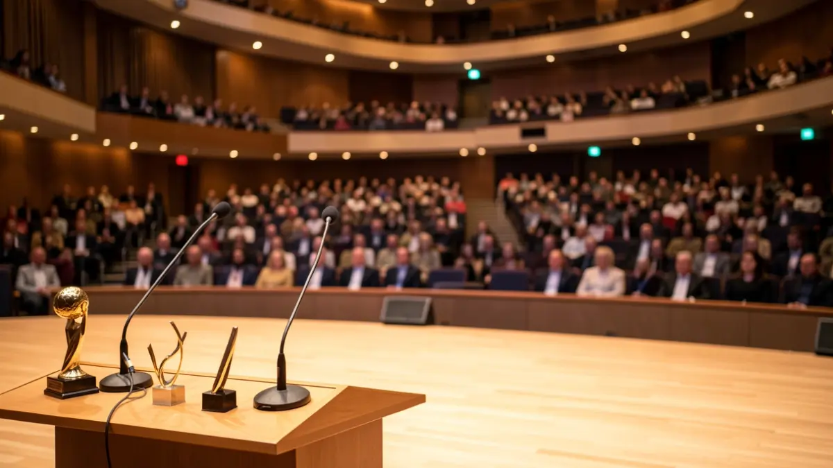 Generic image of an auditorium during an awards ceremony.