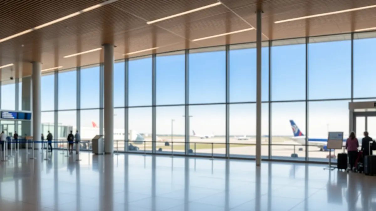 Generic image of a modern airport with natural light.