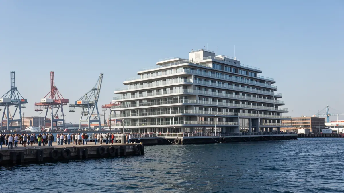 Imagen del hotel flotante 'Edda Fides' atracado en el puerto de Las Palmas.