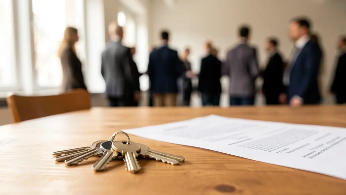 Generic image of house keys on a table next to a contract.