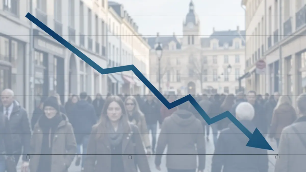 Generic graph showing a downward trend in unemployment.