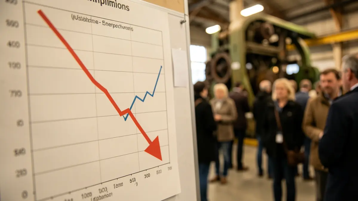 Gráfico genérico de desempleo en España con tendencia a la baja.