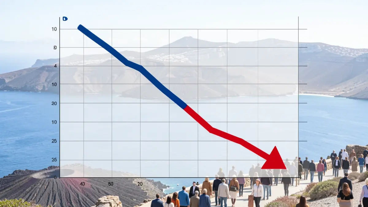 Generic graph showing a downward trend in unemployment.