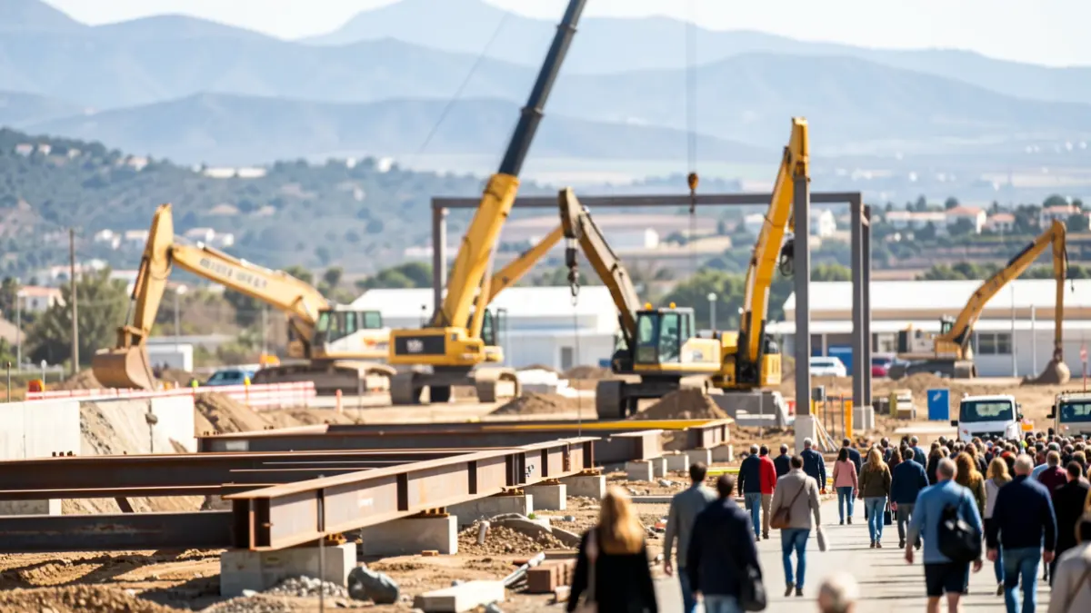 Imagen genérica de una obra de construcción con maquinaria pesada.