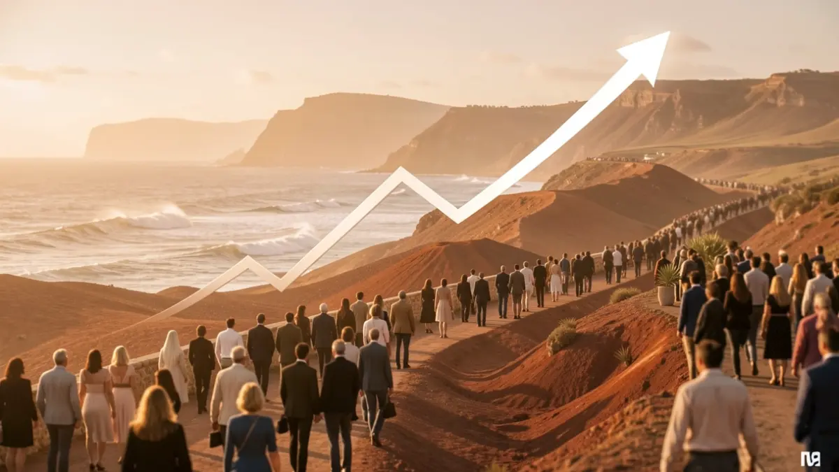 Generic image of economic growth in the Canary Islands with abstract elements.