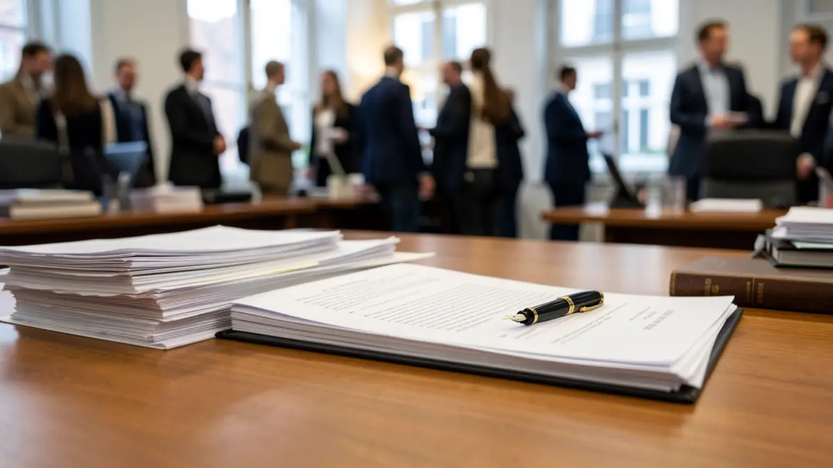 Generic image of legal documents on an office desk.