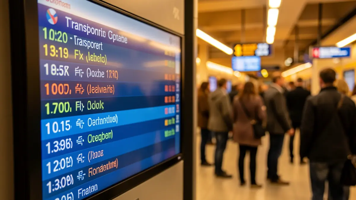 Generic image of a digital screen with transport information.