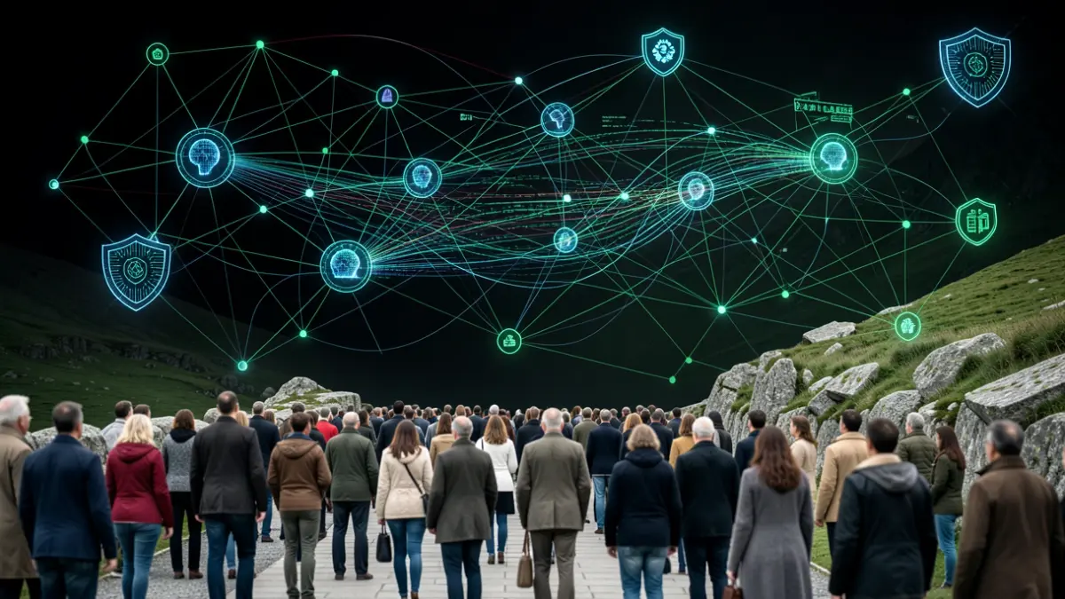 Imaxe xenérica de redes dixitais e intelixencia artificial.