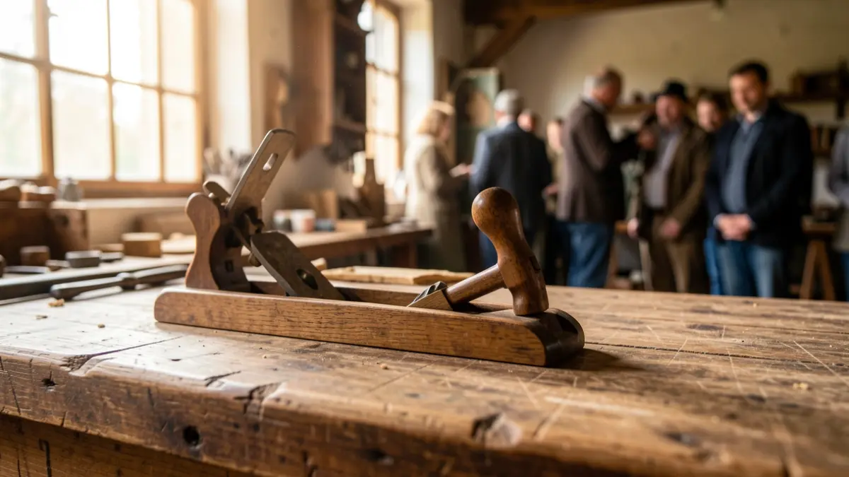 Generic image of an artisan workshop with wooden tools.