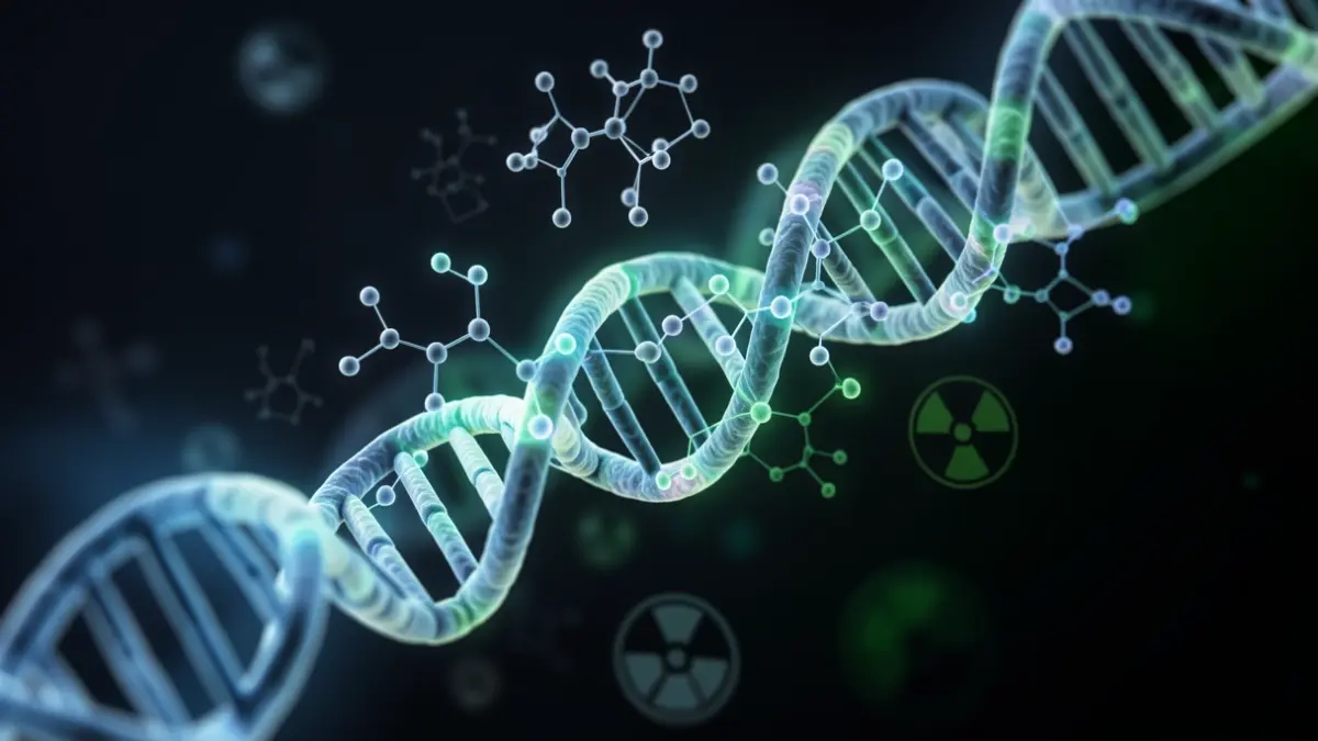 Generic image of medical research with glowing molecular structures.