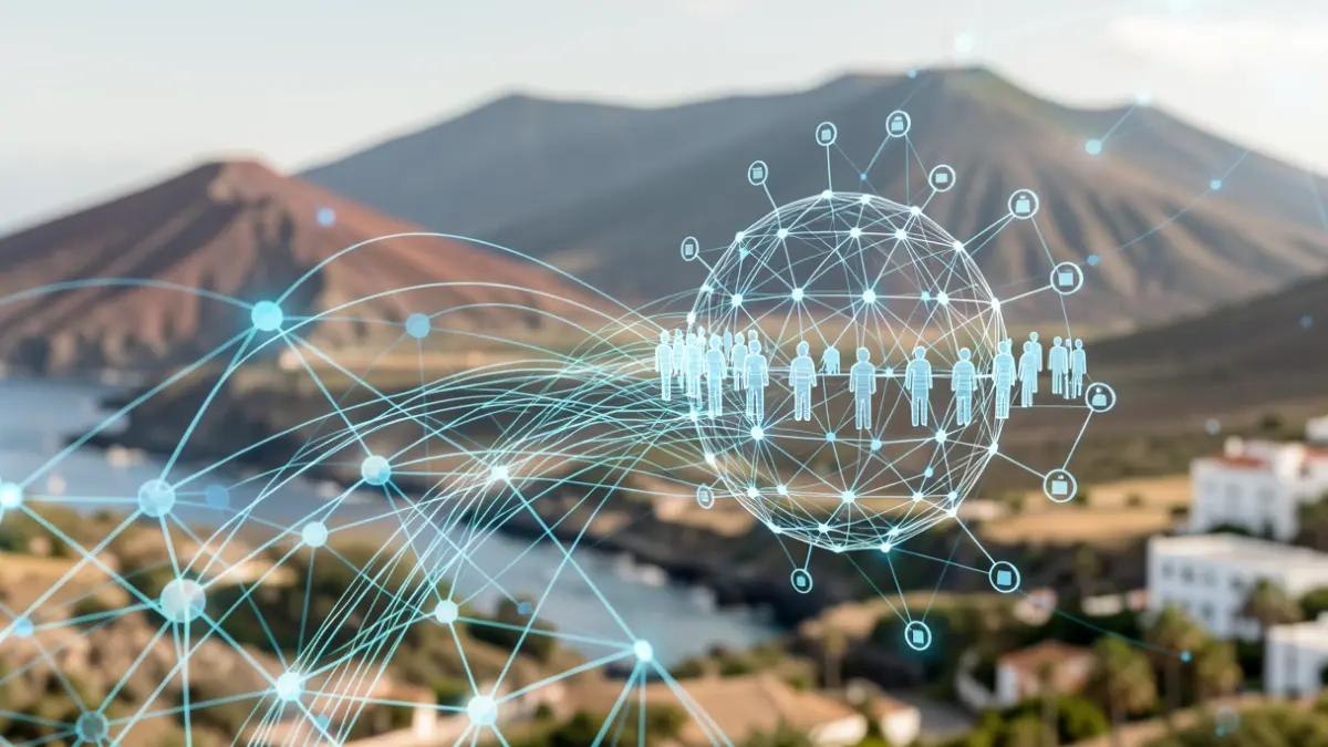 Abstract representation of digital transformation for the third sector in Canarias.