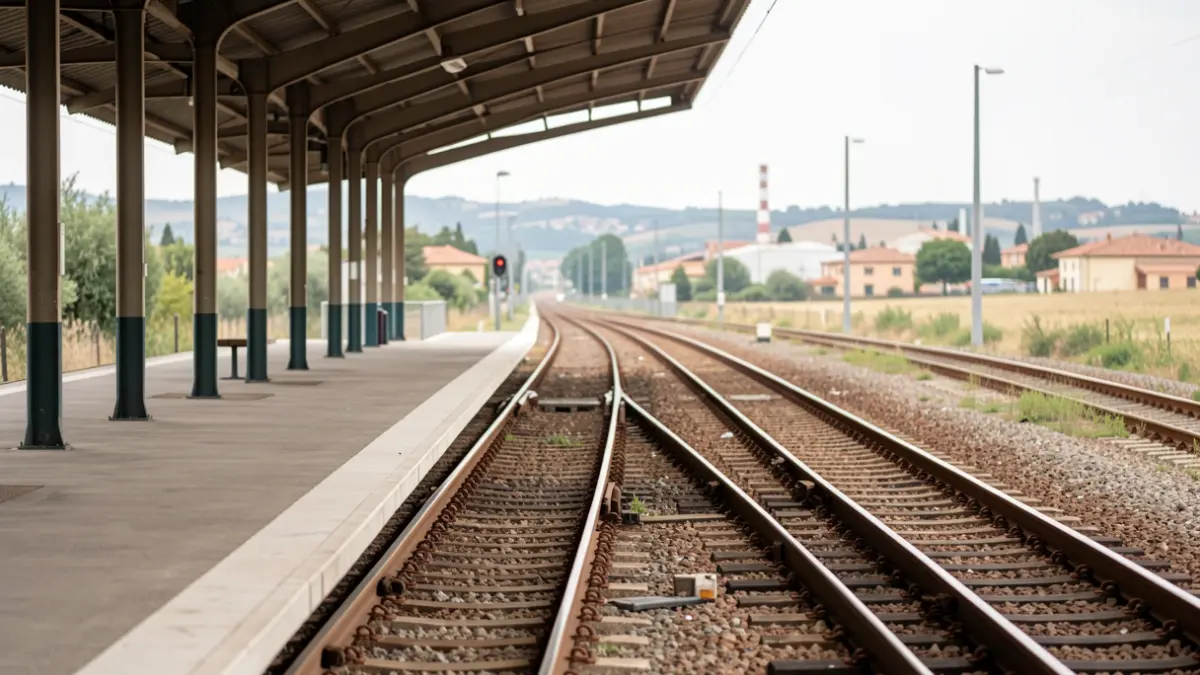 Imagen genérica de una vía ferroviaria en una estación.