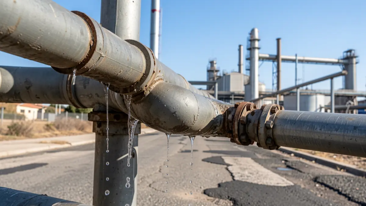 Imagen genérica de un polígono industrial con problemas en la red de agua.