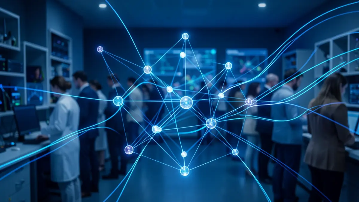 Generic image of quantum technology with interconnected nodes.