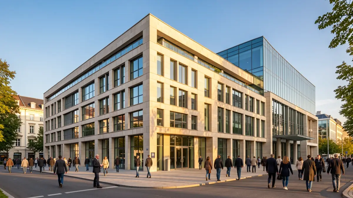 Imagen genérica de un edificio de oficinas gubernamentales con arquitectura moderna.