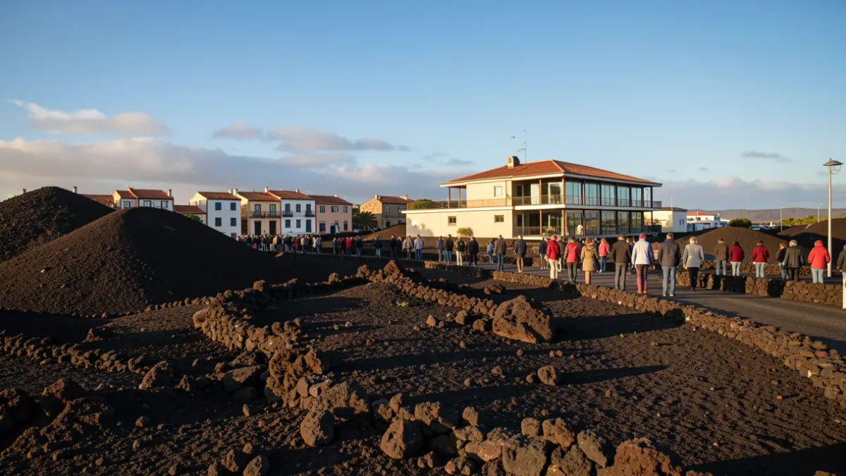 Generic image of a Canarian volcanic landscape with traditional architecture.