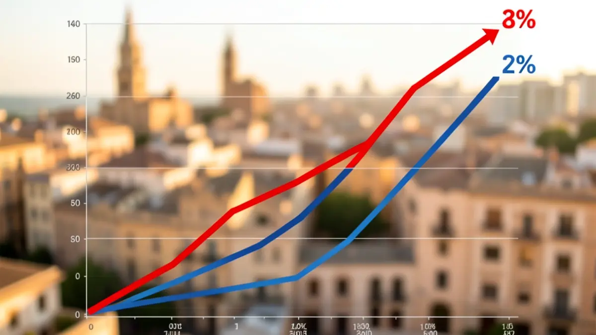 Graph showing the decrease in housing supply for sale in Córdoba.