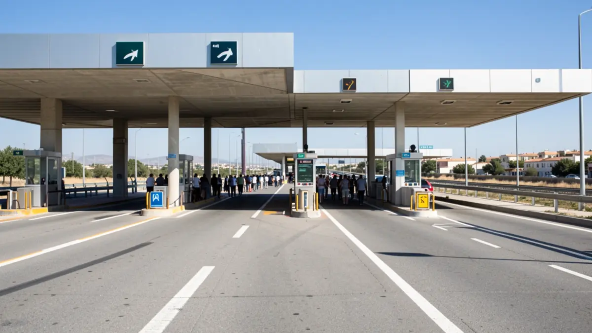 Image of the AP-7 toll booths in Alicante without activity.