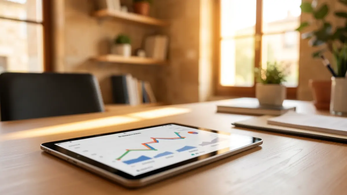 Generic image of an office with economic charts.