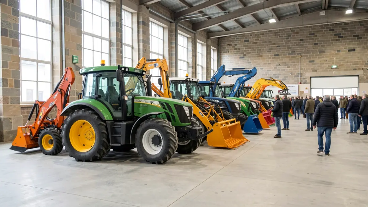 Imagen genérica de maquinaria agrícola moderna en una nave cooperativa en Galicia.
