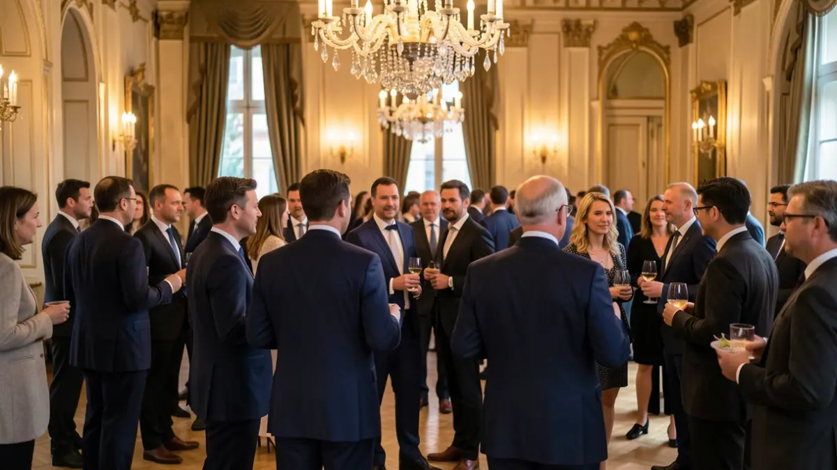 Generic image of business professionals at a networking event.