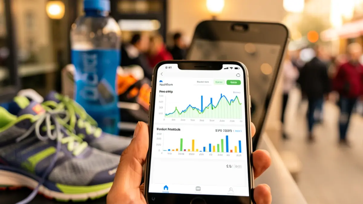 Generic image of a sports nutrition app on a mobile phone.