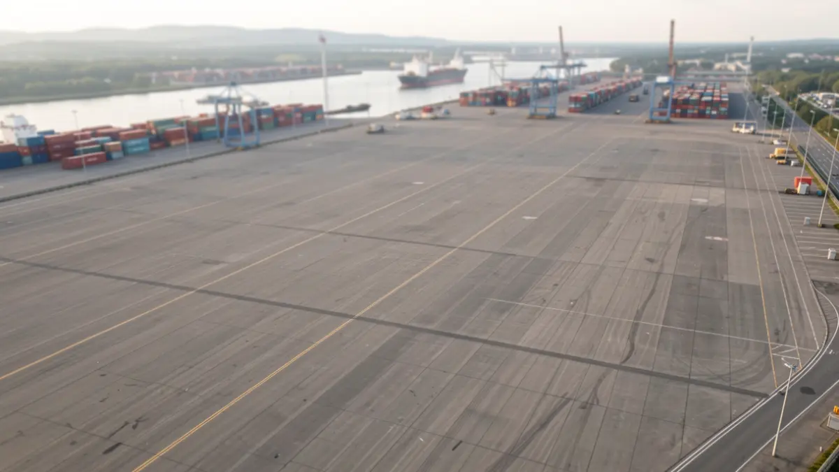 Imagen genérica de una terminal portuaria industrial.