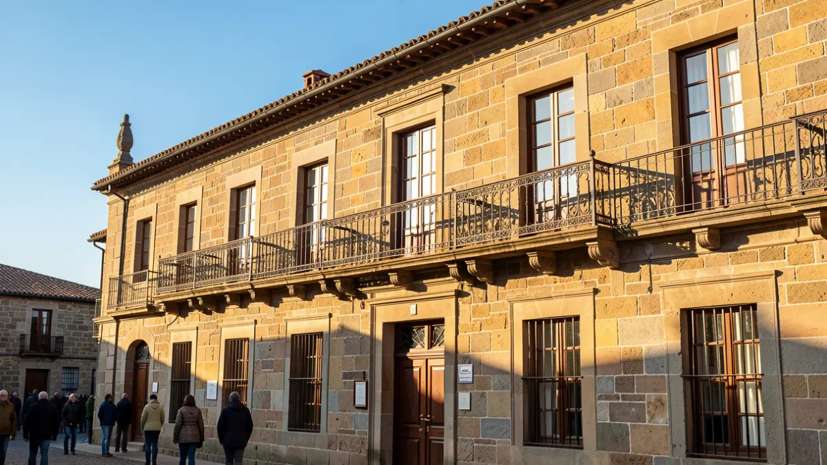 Fachada de piedra de un pazo gallego donde se celebró el acto de entrega de distinciones turísticas.