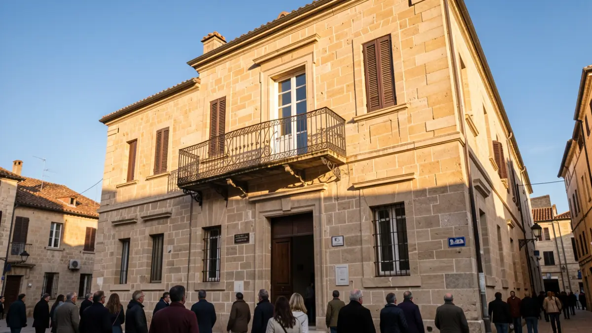 Facade of the Orpesa Town Hall on a sunny afternoon.