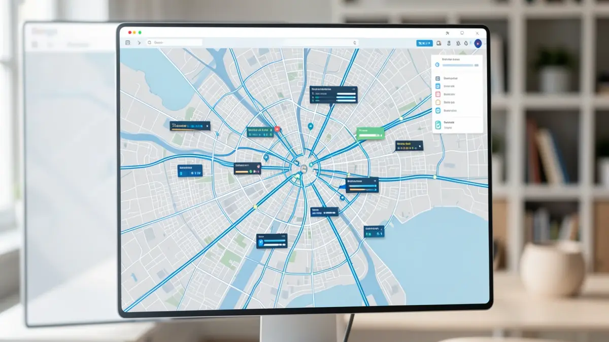 Imagen genérica de una interfaz digital de gestión de infraestructuras urbanas.