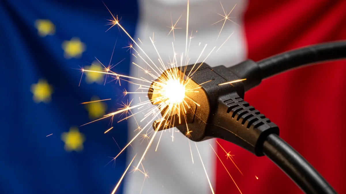 Imagen genérica de un cable eléctrico con chispas, simbolizando la desconexión energética.
