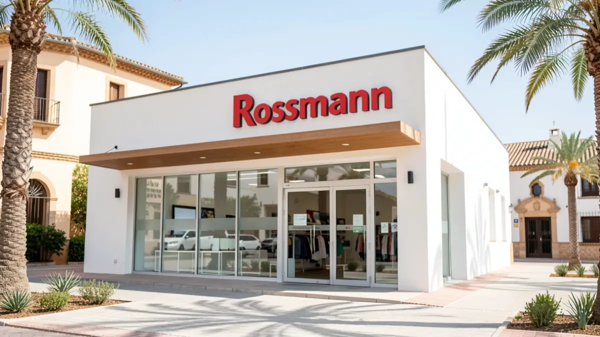 Fachada de la nueva tienda de Rossmann en Victoria Park, Jaén.