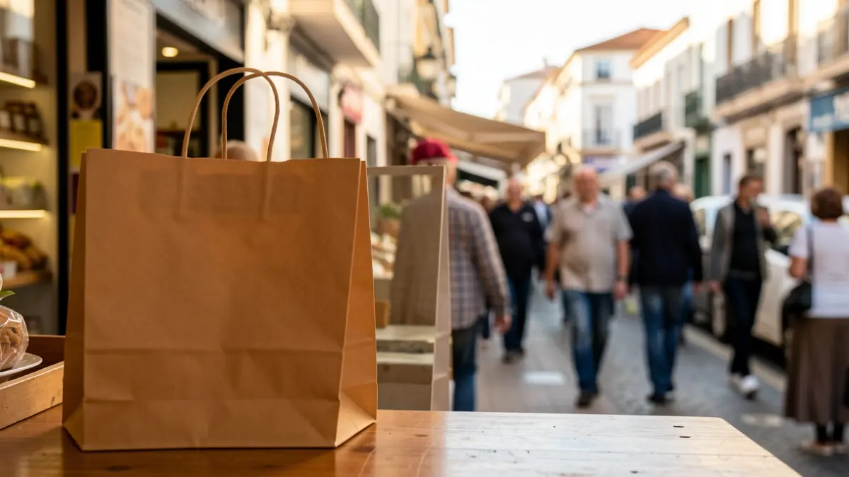 Imagen genérica de una bolsa de compras en un comercio local.