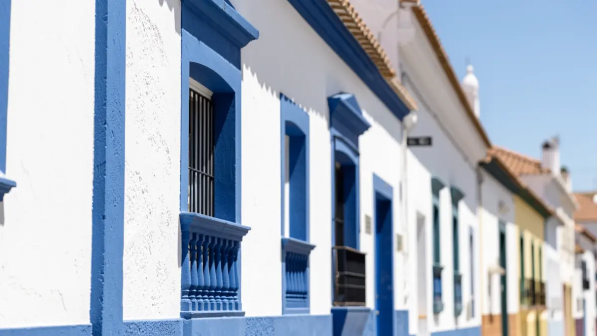 Facade of an Official Protection Housing building in Andalusia.