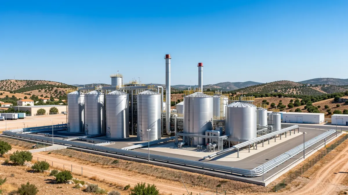 Instalaciones industriales en un centro logístico de l'Horta de València.