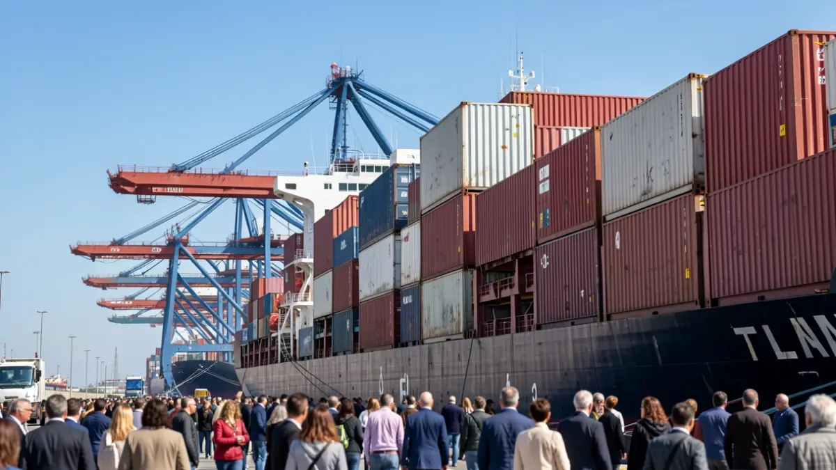 Generic image of containers at a port.