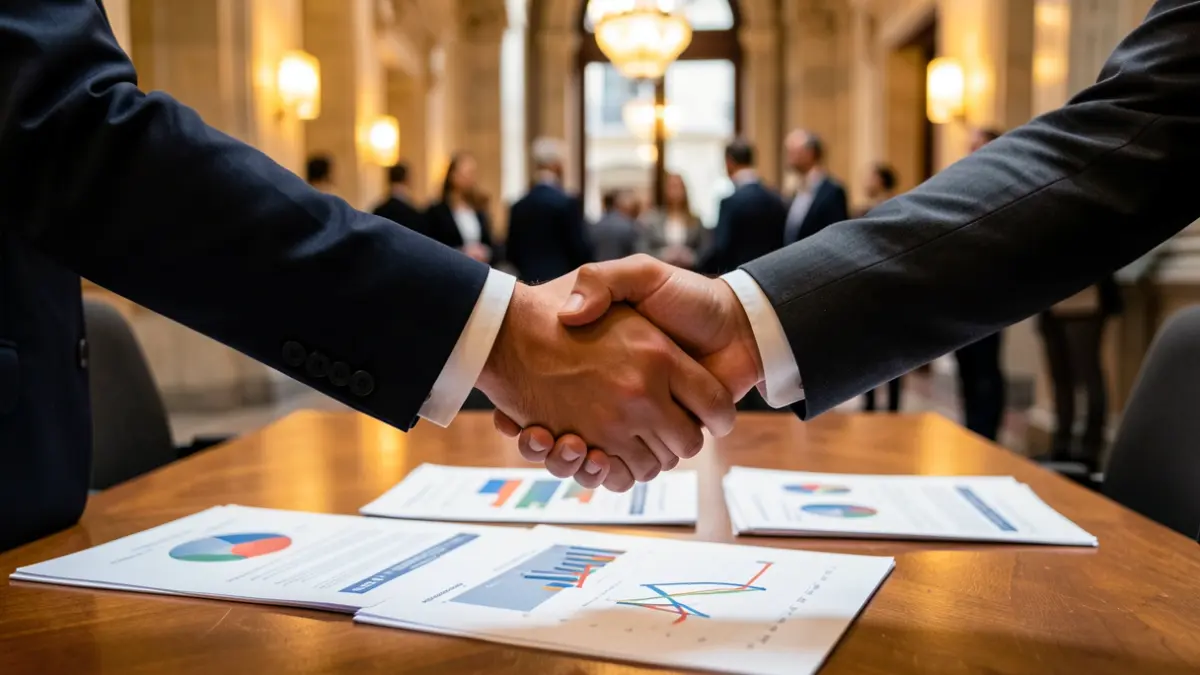 Generic image of two hands closing a financial deal.