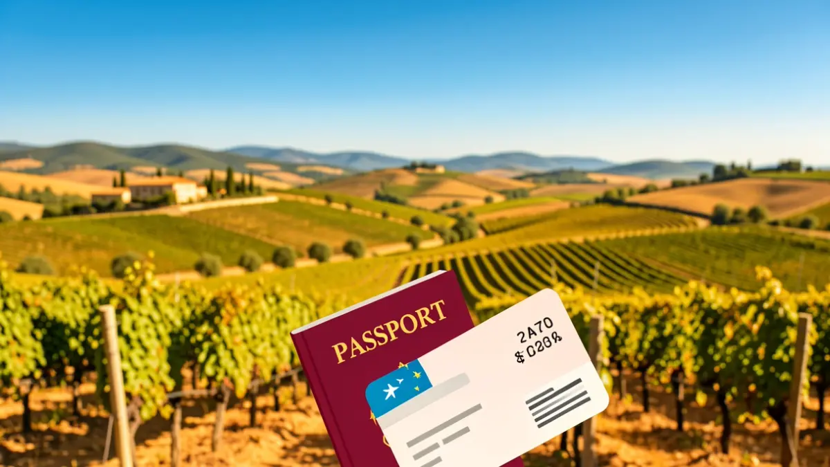 Generic image of tourism in Catalonia with symbolic travel elements.