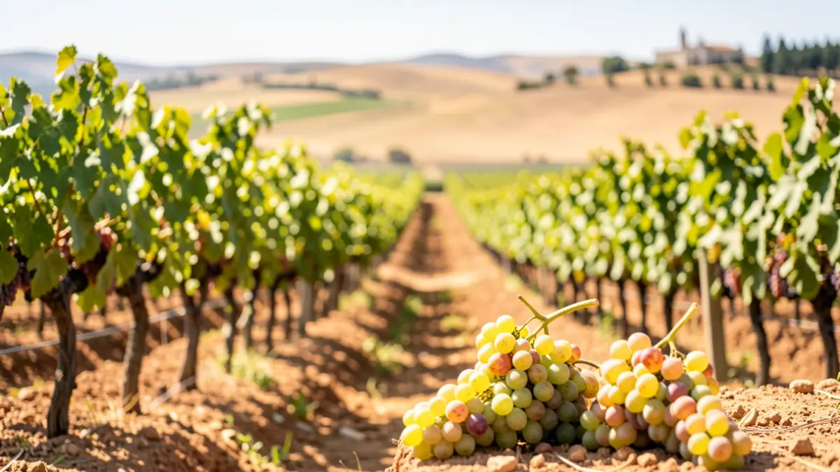 Vineyards in Andalusia during the harvest.