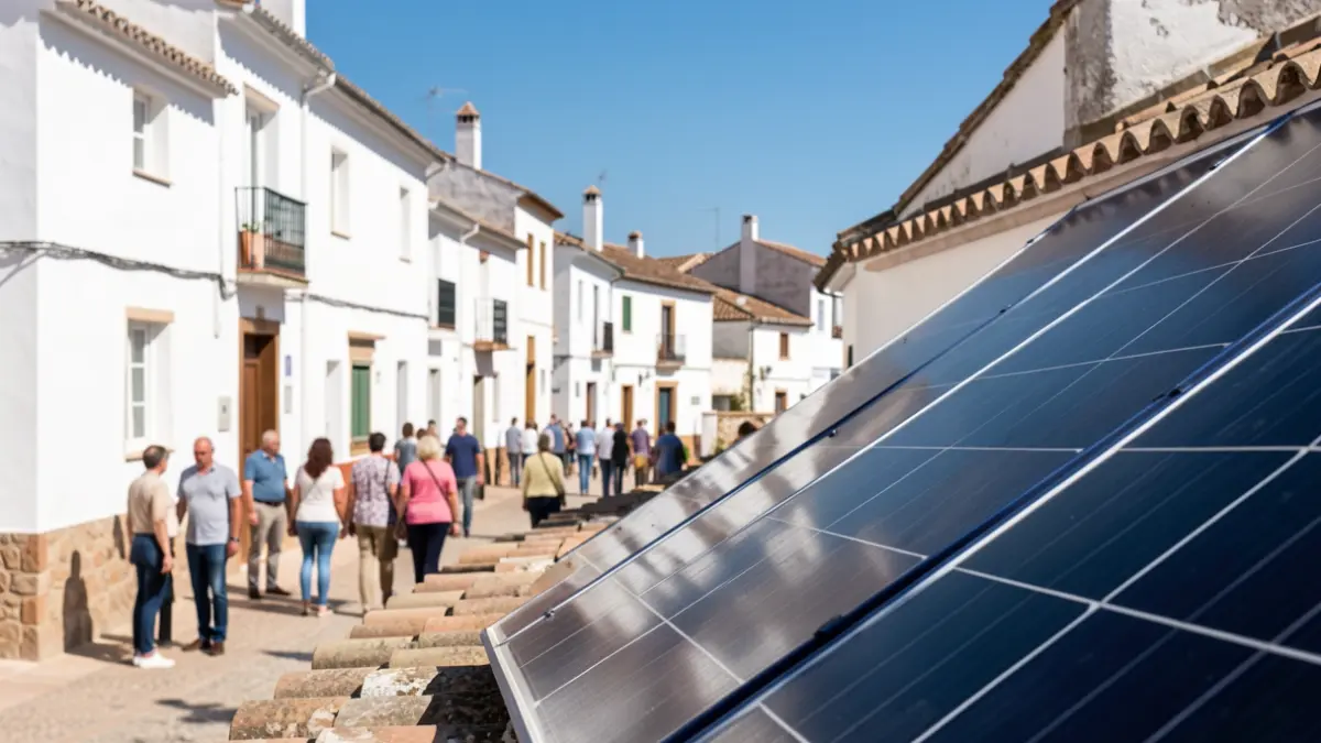 Solar panel installation on buildings in the province of Córdoba.