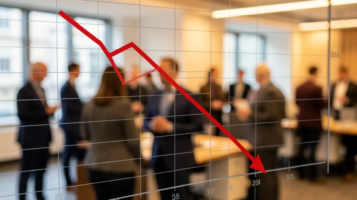 Gráfico genérico que muestra una tendencia a la baja en el desempleo.