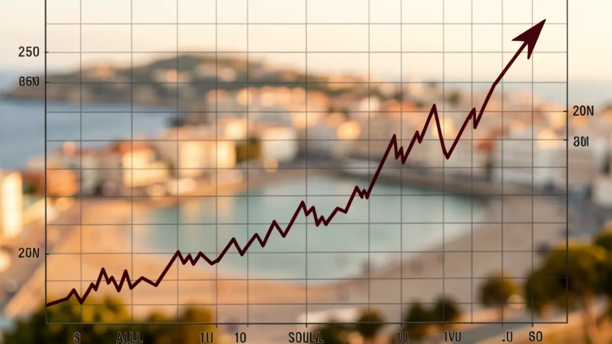 Gráfico económico que muestra un repunte del desempleo en la Comunitat Valenciana.