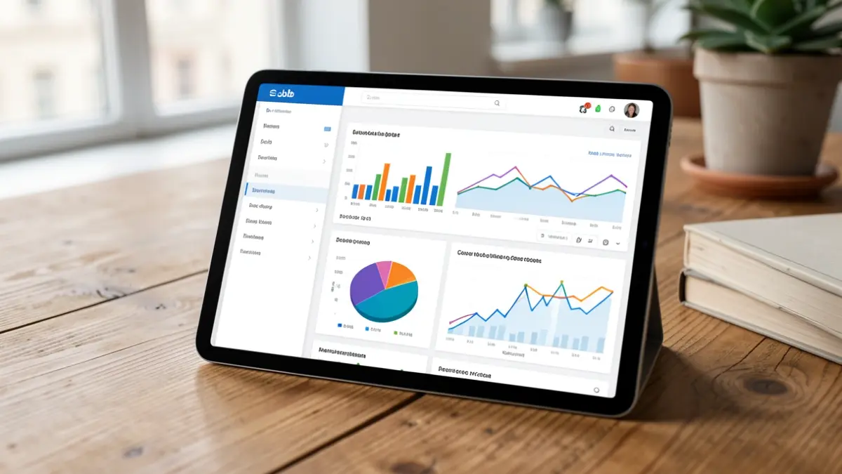 Generic image of a tablet displaying a digital job portal with charts.