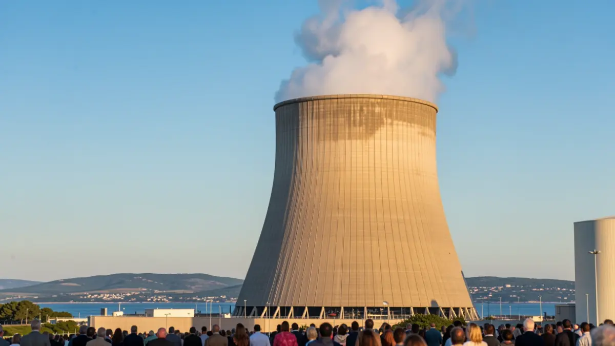 Imagen genérica de una central nuclear con vapor saliendo.