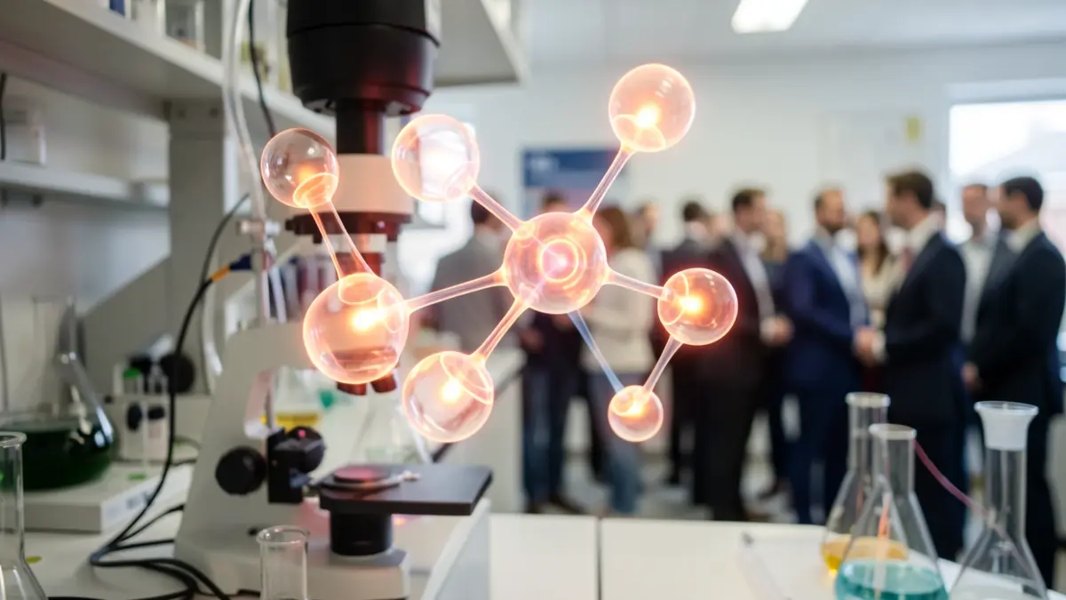 Representación abstracta de moléculas en estado triplete con larga vida media en un entorno de laboratorio.