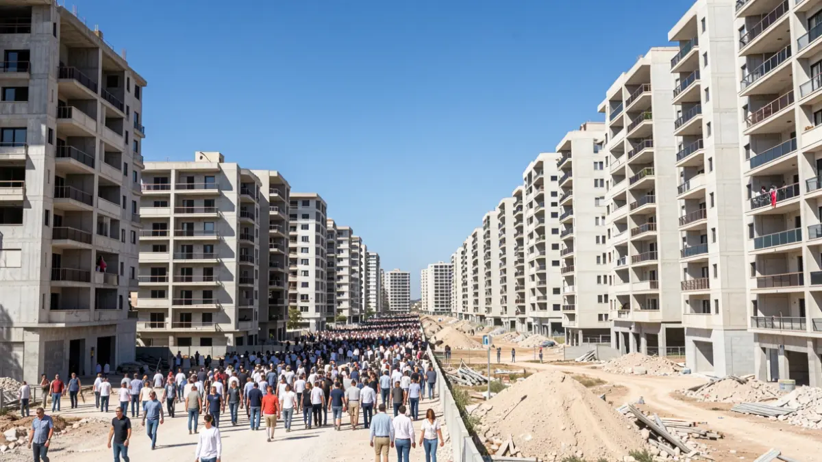 Generic image of unsold new homes in a Mediterranean area.