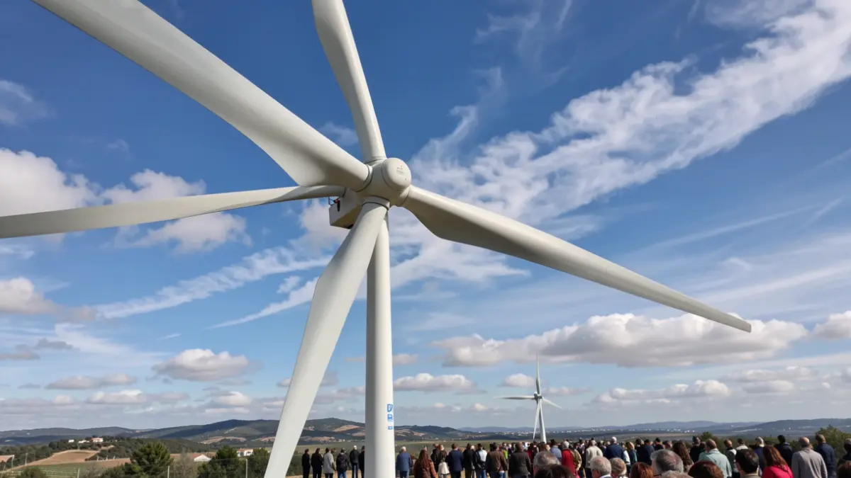 Imagen genérica de turbinas eólicas en un paisaje de la comarca de Els Ports.