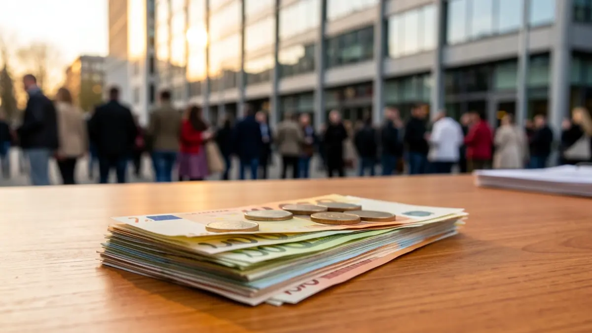 Generic image of money and an office environment.