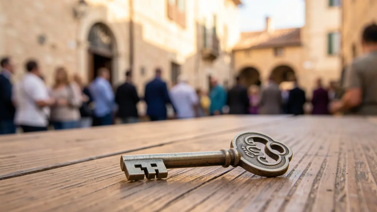 Generic image of a house key on a wooden table.