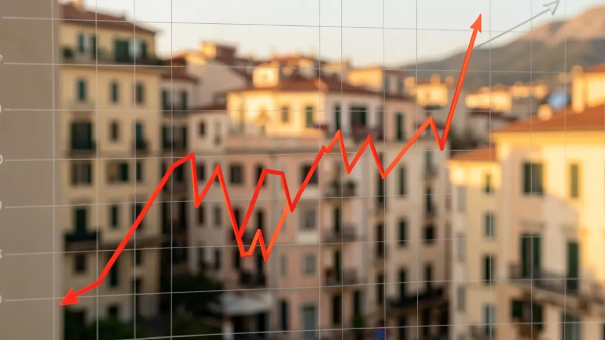Economic graph showing an upward trend.